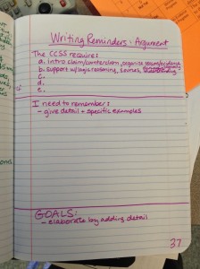 Writing Reminders Page